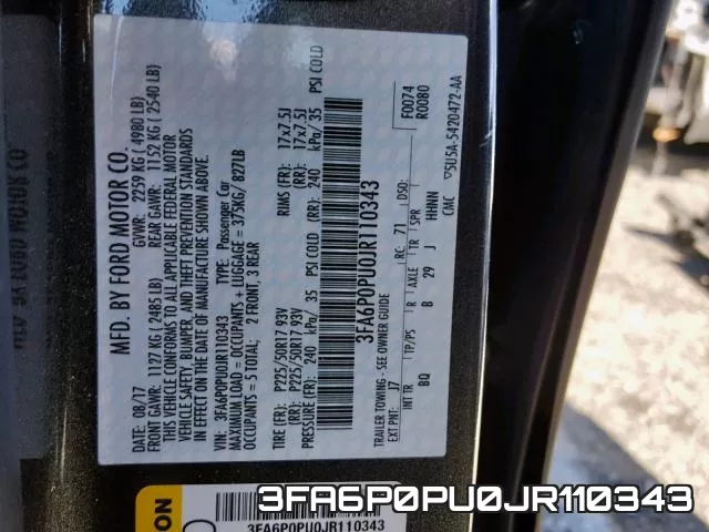 3FA6P0PU0JR110343 фото 2