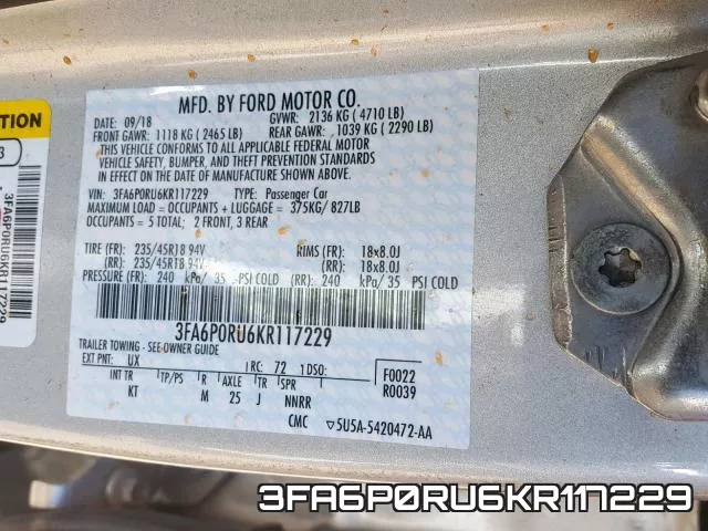 3FA6P0RU6KR117229 фото 2