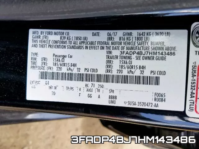 3FADP4BJ7HM143486 фото 2