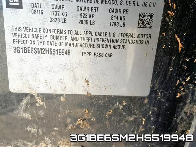 3G1BE6SM2HS519948 фото 2