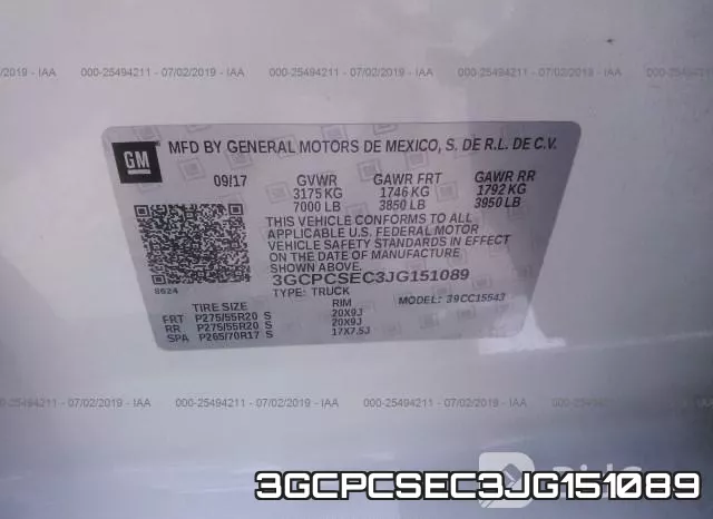 3GCPCSEC3JG151089 фото 10