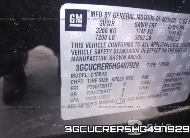 3GCUCRER5HG497929 фото 10