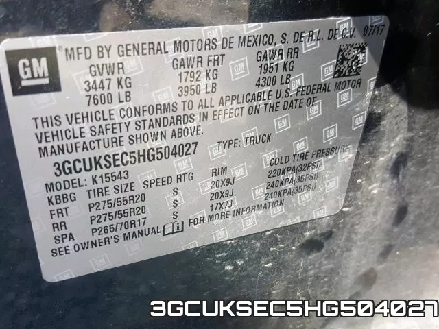 3GCUKSEC5HG504027 фото 2