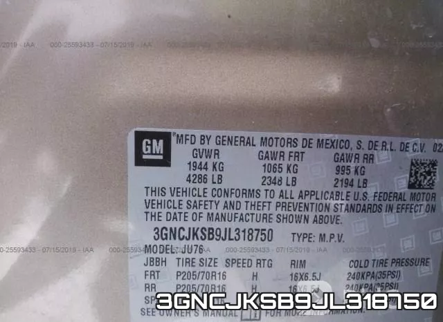 3GNCJKSB9JL318750 фото 10