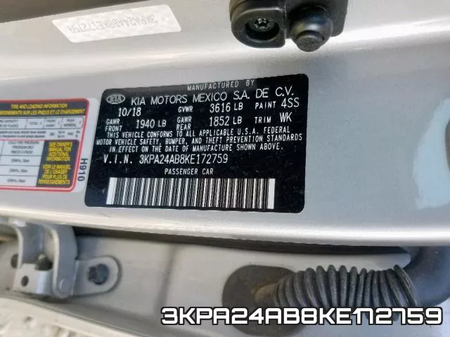 3KPA24AB8KE172759 фото 2