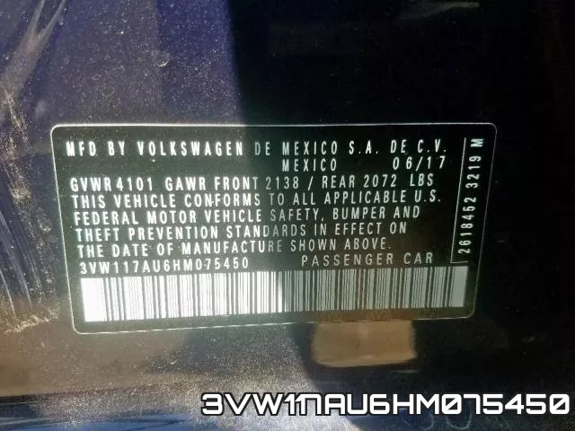 3VW117AU6HM075450 фото 2