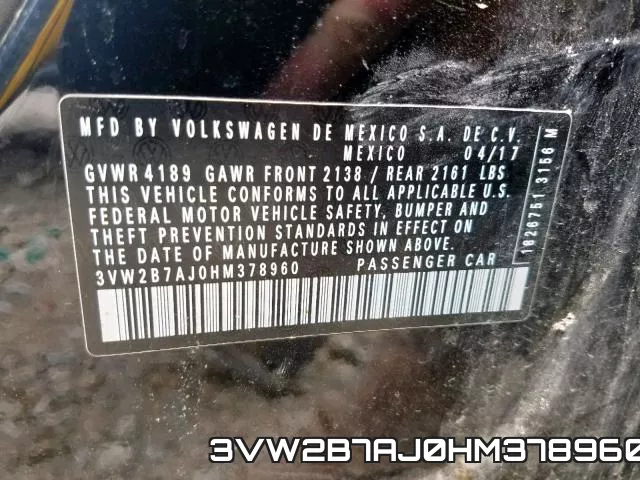 3VW2B7AJ0HM378960 фото 2