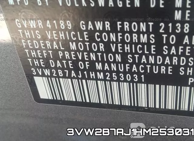 3VW2B7AJ1HM253031 фото 10