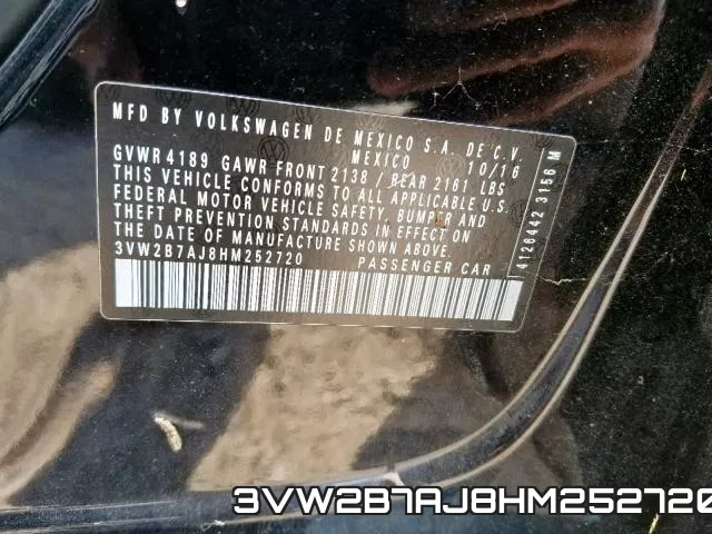 3VW2B7AJ8HM252720 фото 2