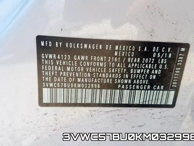 3VWC57BU0KM032998 фото 2