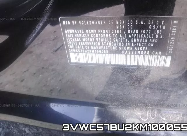 3VWC57BU2KM100055 фото 9