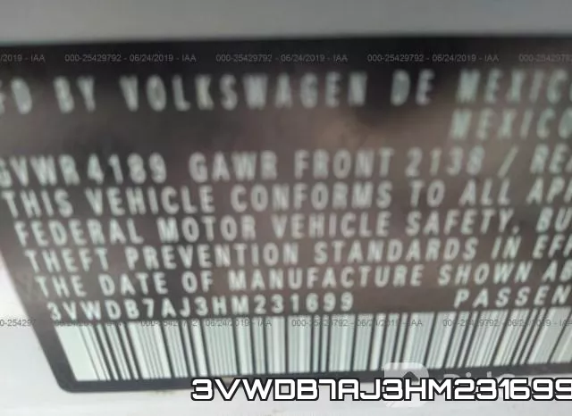 3VWDB7AJ3HM231699 фото 10