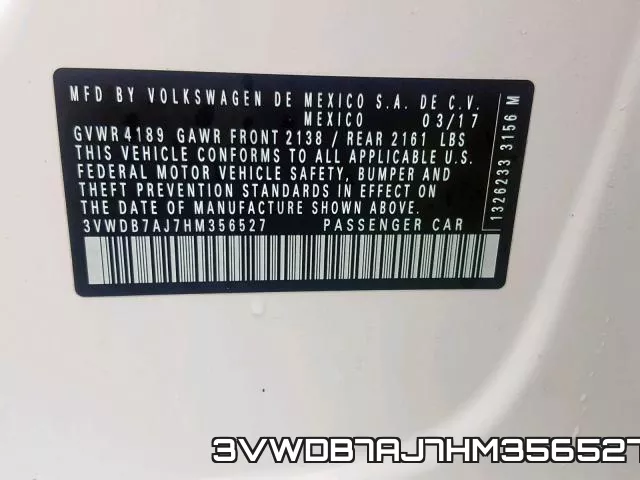 3VWDB7AJ7HM356527 фото 2