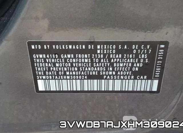 3VWDB7AJXHM309024 фото 10