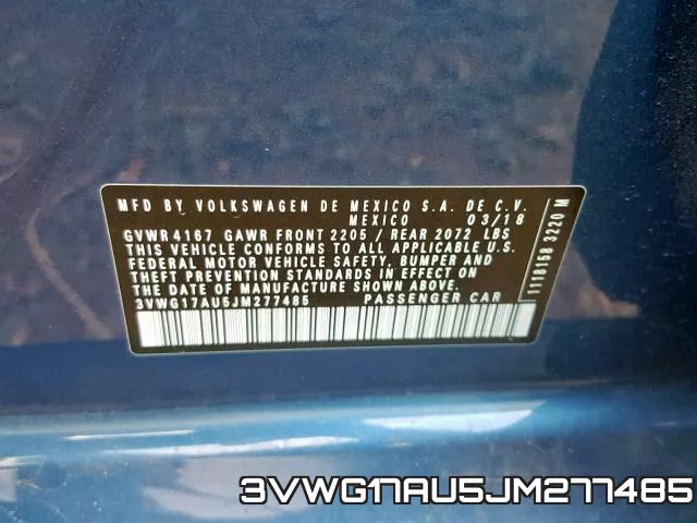 3VWG17AU5JM277485 фото 2