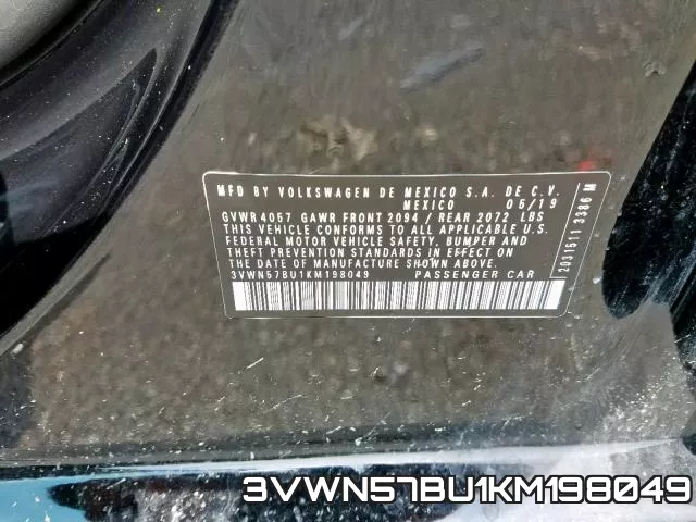 3VWN57BU1KM198049 фото 2