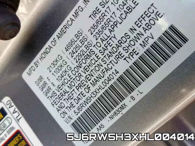 5J6RW5H3XHL004014 фото 2