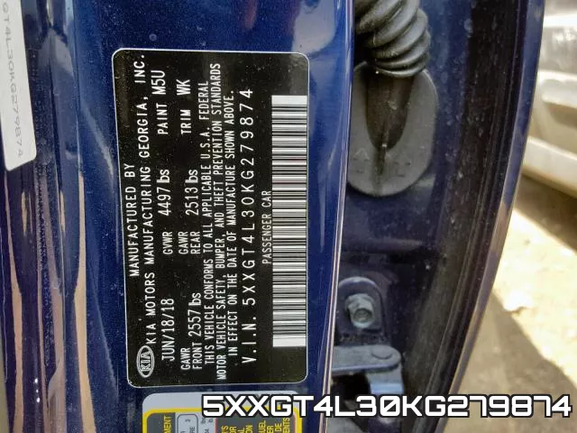 5XXGT4L30KG279874 фото 2
