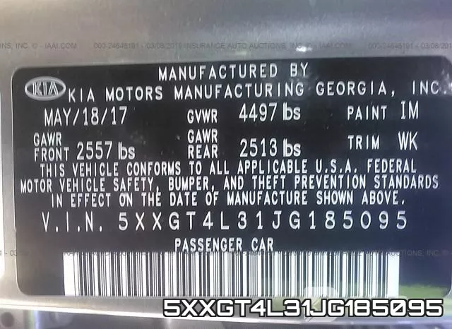 5XXGT4L31JG185095 фото 10