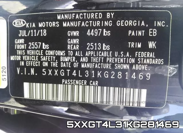 5XXGT4L31KG281469 фото 10