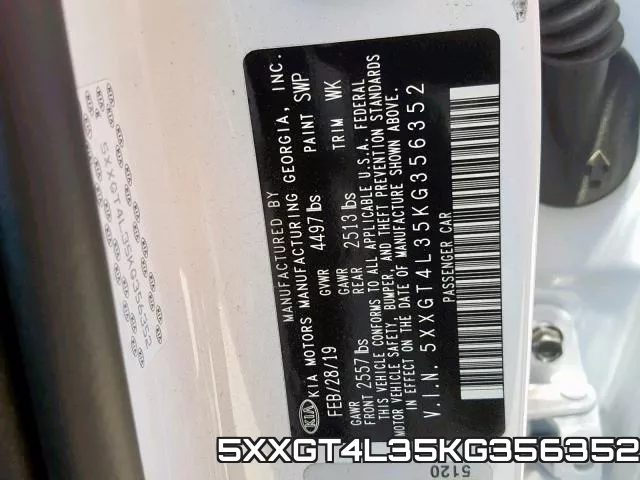 5XXGT4L35KG356352 фото 2