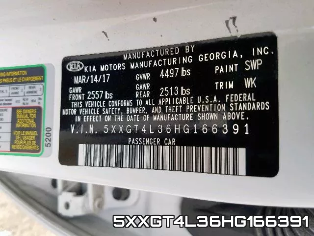 5XXGT4L36HG166391 фото 2