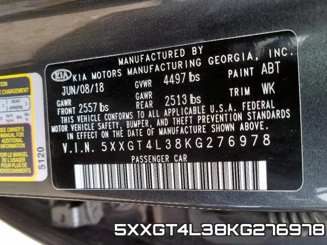 5XXGT4L38KG276978 фото 2