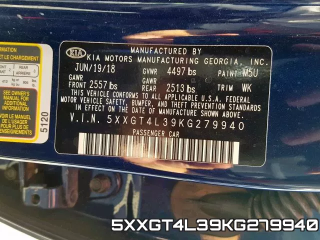 5XXGT4L39KG279940 фото 2