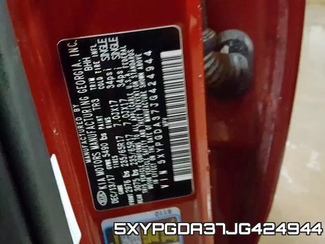 5XYPGDA37JG424944 фото 2