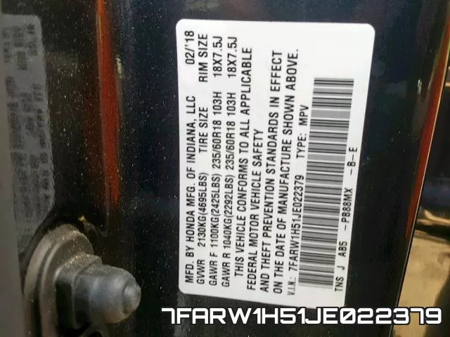 7FARW1H51JE022379 фото 2