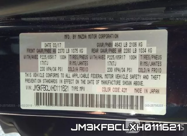 JM3KFBCLXH0111621 фото 10