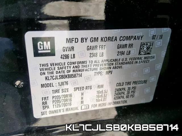 KL7CJLSB0KB858714 фото 2
