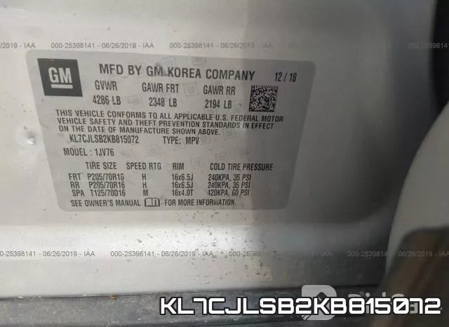 KL7CJLSB2KB815072 фото 10