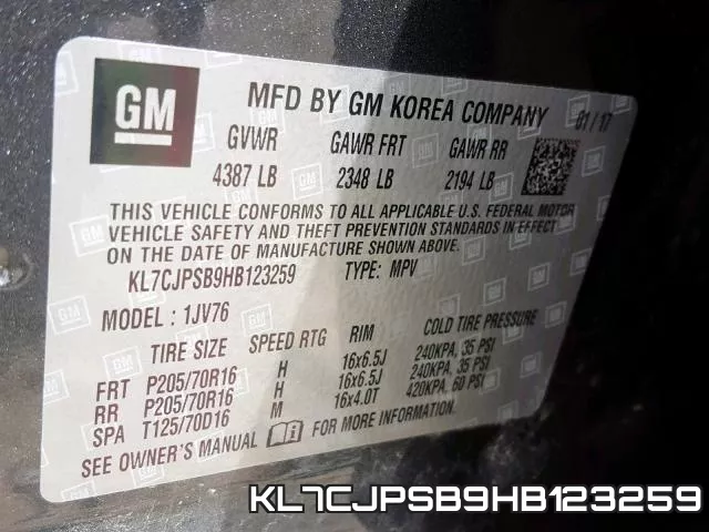 KL7CJPSB9HB123259 фото 2