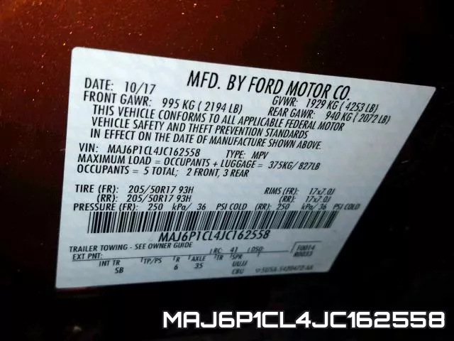 MAJ6P1CL4JC162558 фото 2