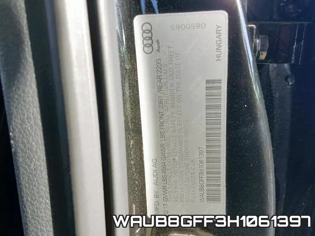 WAUB8GFF3H1061397 фото 2