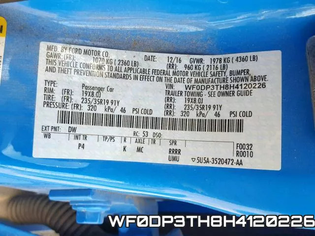 WF0DP3TH8H4120226 фото 2