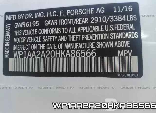 WP1AA2A20HKA86566 фото 10