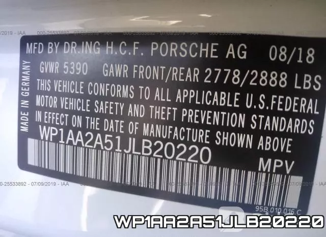 WP1AA2A51JLB20220 фото 10