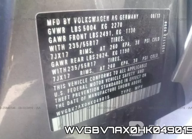 WVGBV7AX0HK049015 фото 10