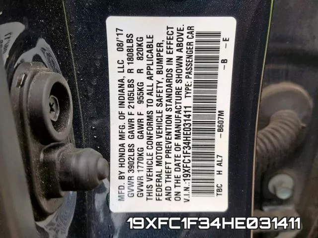 19XFC1F34HE031411 фото 2