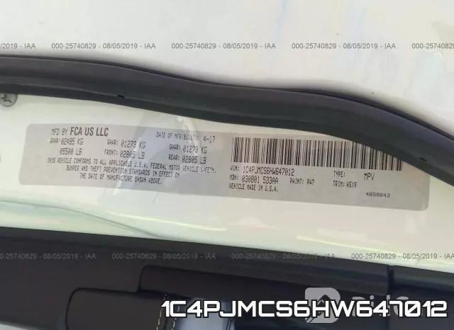 1C4PJMCS6HW647012 фото 10