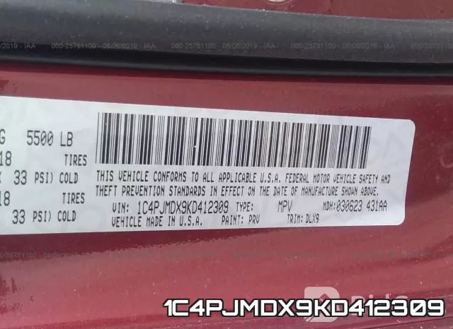 1C4PJMDX9KD412309 фото 10