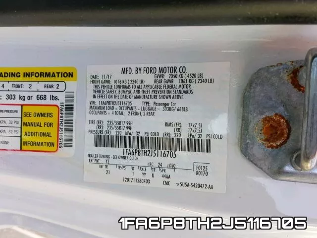 1FA6P8TH2J5116705 фото 2