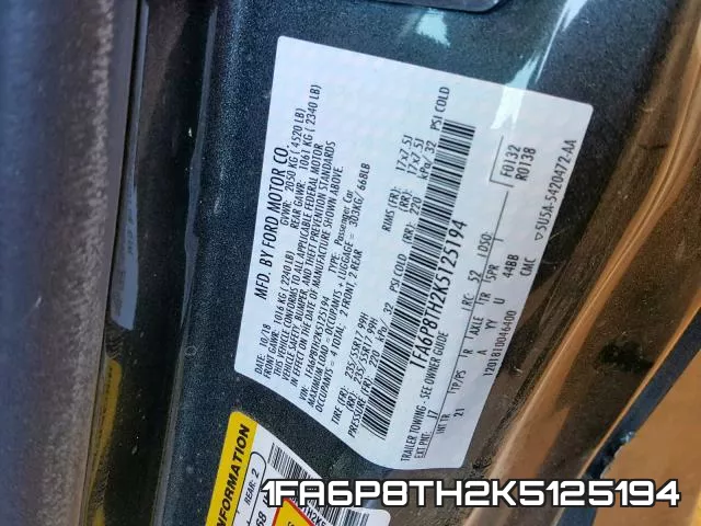 1FA6P8TH2K5125194 фото 2