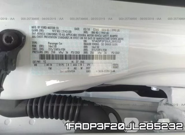 1FADP3F20JL285232 фото 10