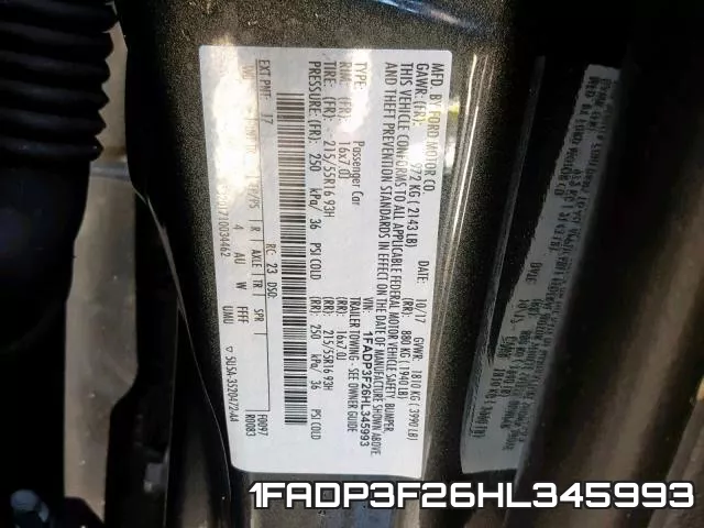 1FADP3F26HL345993 фото 2