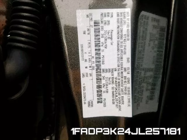 1FADP3K24JL257181 фото 2