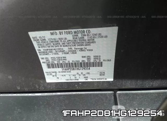 1FAHP2D81HG129254 фото 10
