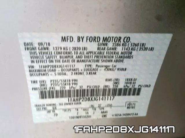 1FAHP2D8XJG141117 фото 2